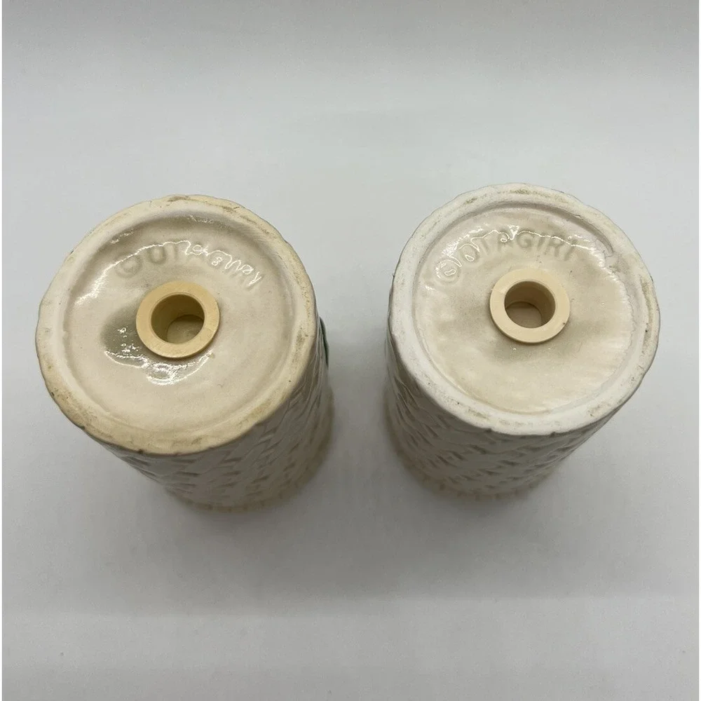 Vintage Otagiri Salt and Pepper‎ Shakers Christmas Holly and Berry Basket Weave